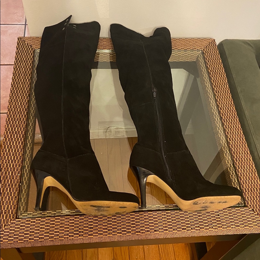 Nine West Black Suede Over-the-Knee Boots - Picture 3 of 7